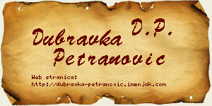Dubravka Petranović vizit kartica